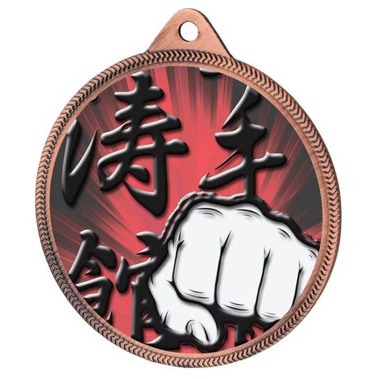 Martial Arts Fist Color Texture 3D Print Bronze Medal