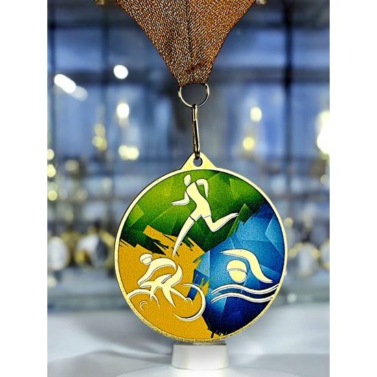 Aurum Stainless Steel Triathlon Medal