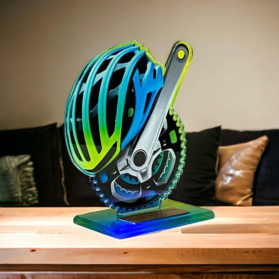 Cannes Printed Acrylic Cycling 2 Trophy