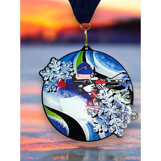 Rincon Black Acrylic Biathlon Medal