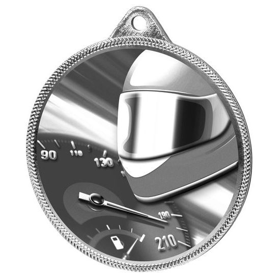 Motor Racing Classic Texture 3D Print Silver Medal