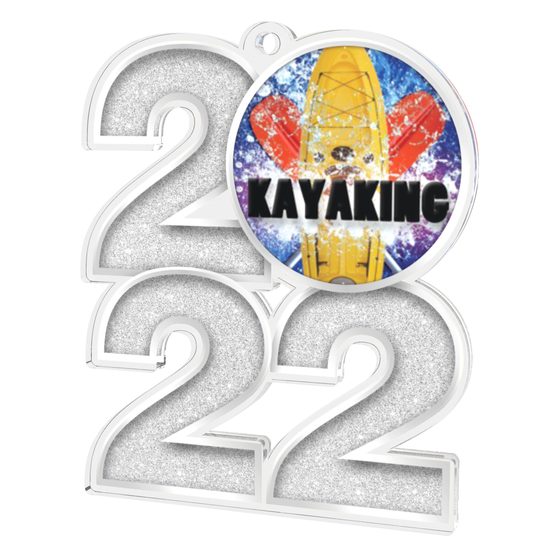 Kayaking Silver 2022 Acrylic Medal