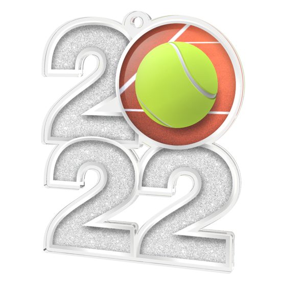 Tennis 2022 Silver Acrylic Medal