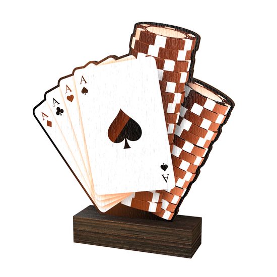 Sierra Classic Poker Aces Real Wood Trophy