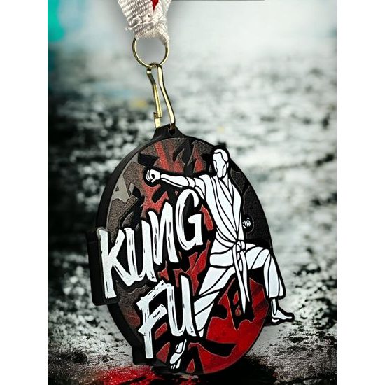 Rincon black acrylic Kung Fu medal