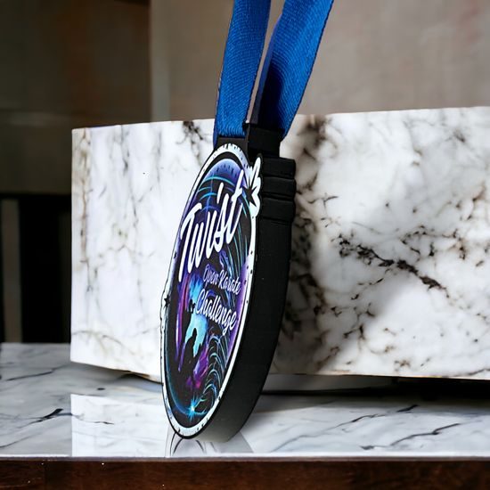 Nelson Black Acrylic Logo Medal