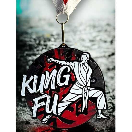Rincon black acrylic Kung Fu medal
