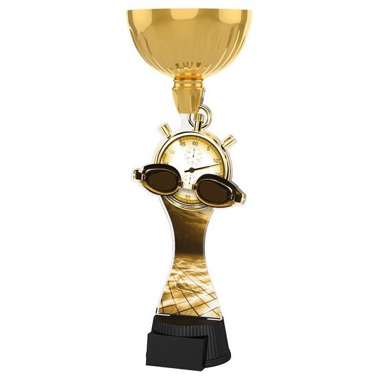 Vancouver Classic Swimming Goggles and Stopwatch Gold Cup Trophy