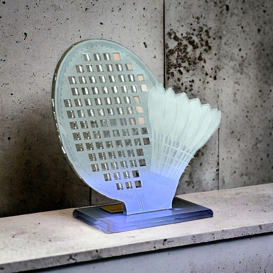 Cannes Printed Acrylic Badminton Trophy
