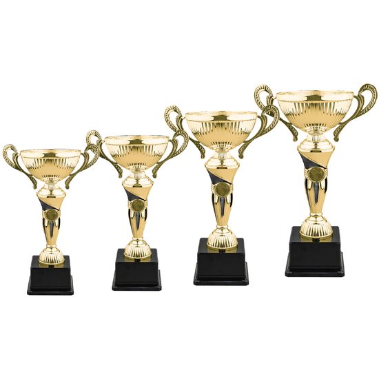 Gold and Black Cup on a Black PVC Base