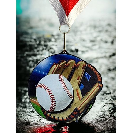 Rincon black acrylic Baseball medal