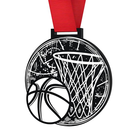 Giant Basketball Black Acrylic Medal