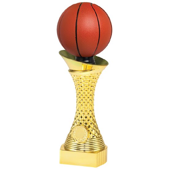 Gold Basketball Trophy with 3D Orange Ball