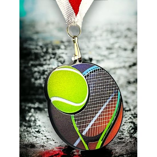 Rincon black acrylic Tennis medal