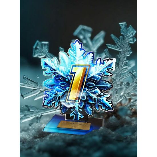 Cannes Printed Acrylic Snowflake 1 Trophy