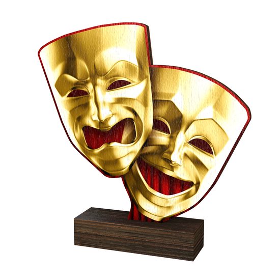 Sierra Drama Theater Real Wood Trophy