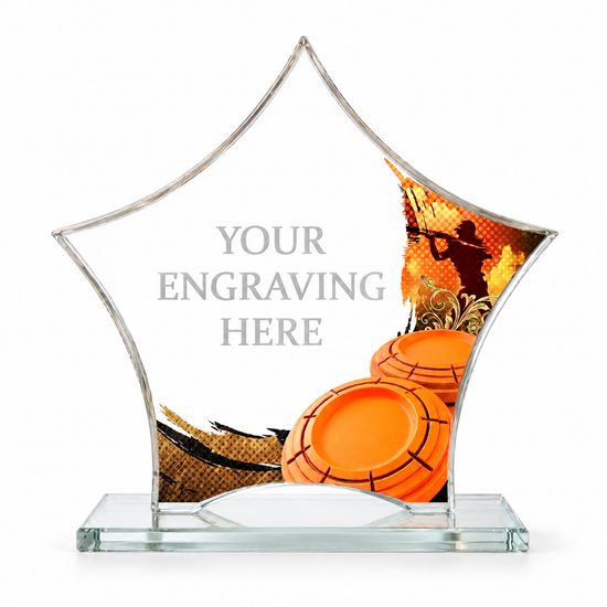 Ovalo Clay Pigeon Sooting Star Glass Award
