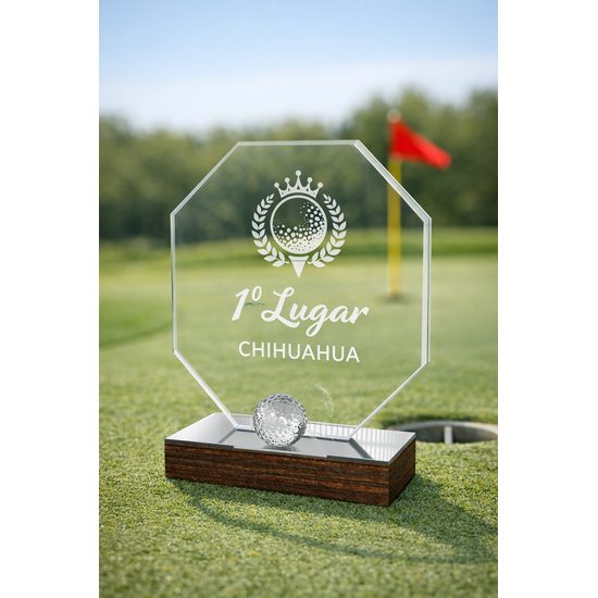 Estoril Acrylic & Wood Classic Golf Trophy