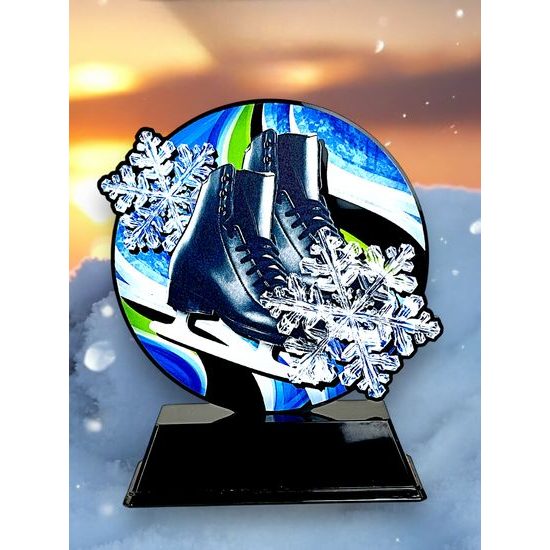 Roswell Black Acrylic Ice Skating Trophy