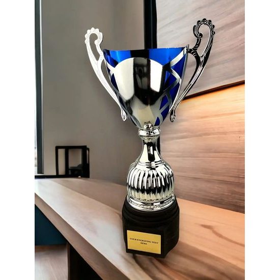 Lamar Silver and Blue Laser Cup