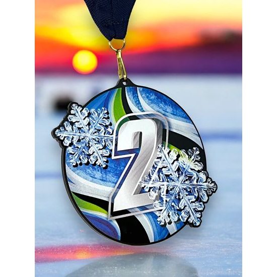 Rincon Black Acrylic Snowflake Medal