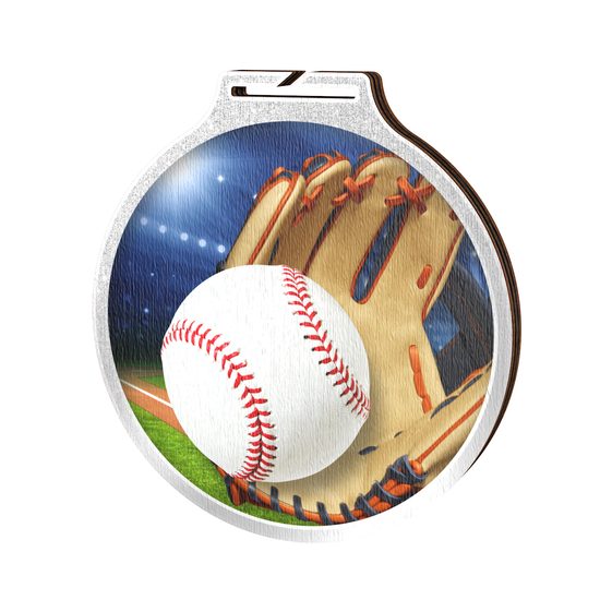 Habitat Baseball Silver Eco Friendly Wooden Medal