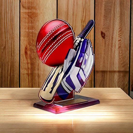 Cannes Printed Acrylic Cricket Trophy