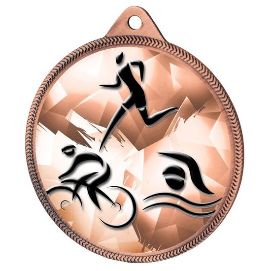 Triathlon Classic Texture 3D Print Bronze Medal