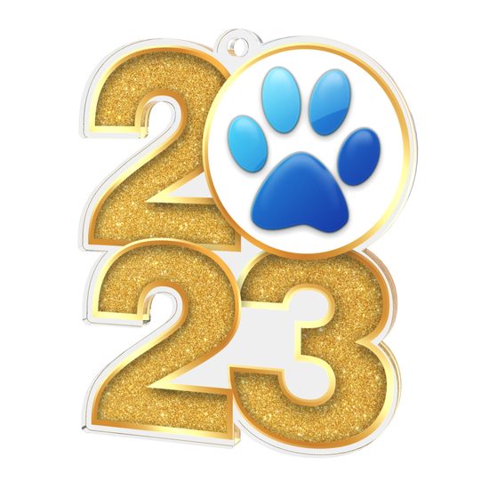 Dog Paw Print 2023 Acrylic Medal