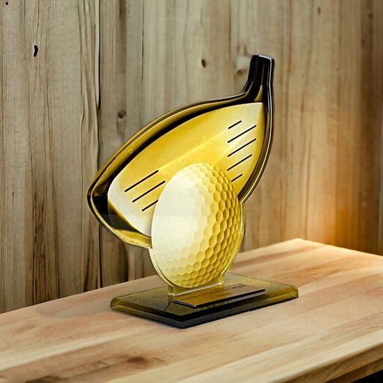Cannes Printed Acrylic Golf Trophy