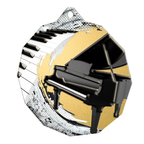 Polygon Stainless Steel Music Medal