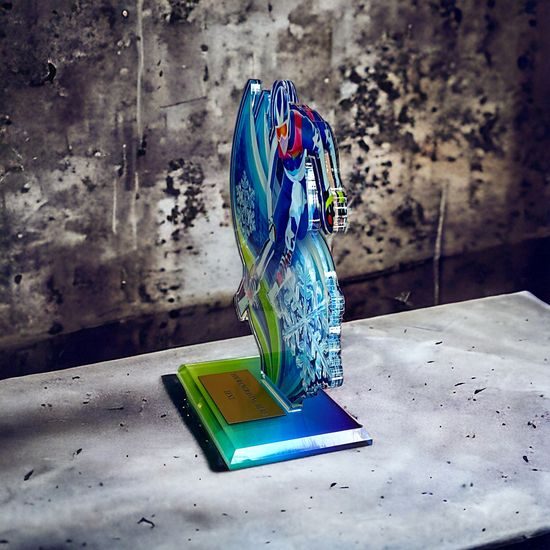 Cannes Printed Acrylic Downhill Skiing Trophy