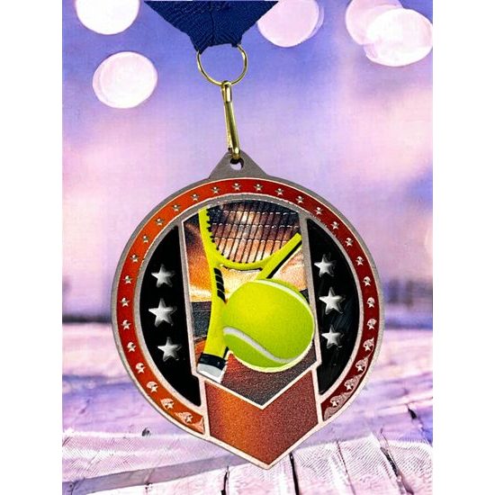 Noir Stainless Steel Tennis Medal