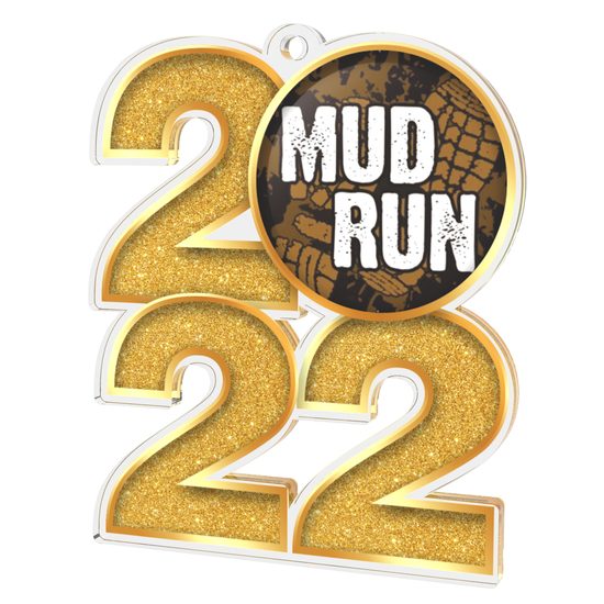Mud Run 2022 Gold Acrylic Medal