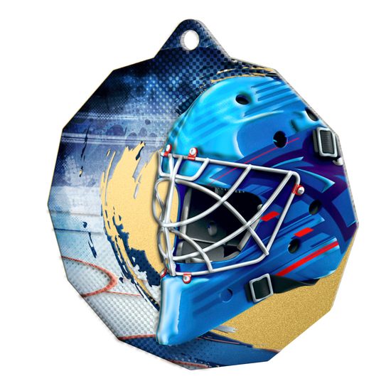 Polygon Stainless Steel Ice Hockey Medal