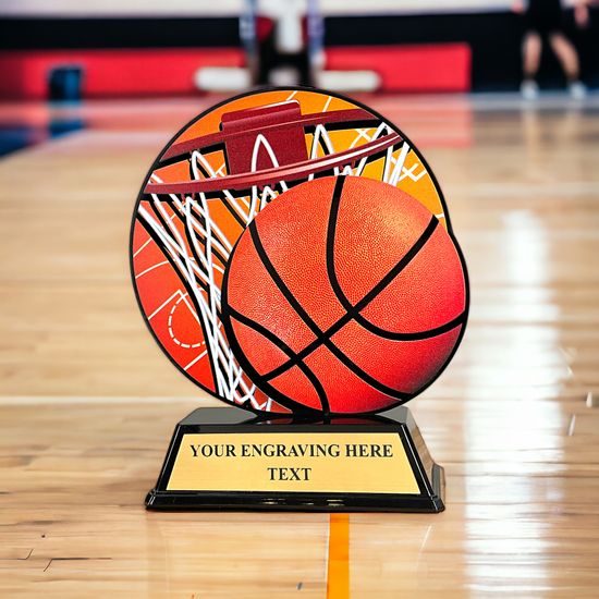 Roswell black acrylic Basketball trophy