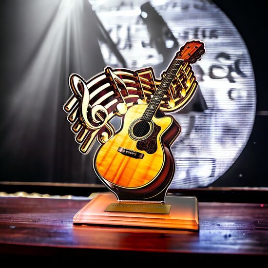 Cannes Printed Acrylic Acoustic Guitar Trophy