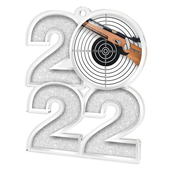 Shooting Rifle 2022 Silver Acrylic Medal