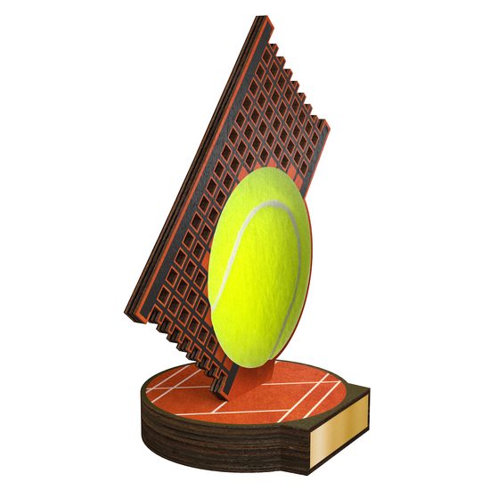 Grove Tennis Ball Real Wood Trophy