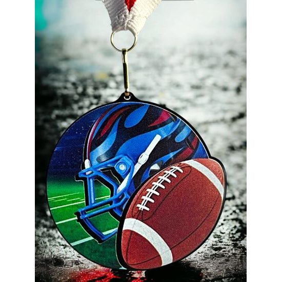 Rincon black acrylic American Football medal