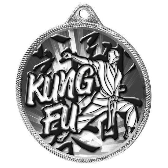 Kung Fu Classic Texture 3D Print Silver Medal