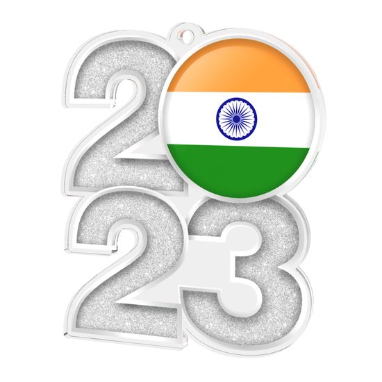 India Flag Bronze Acrylic 2023 Medal