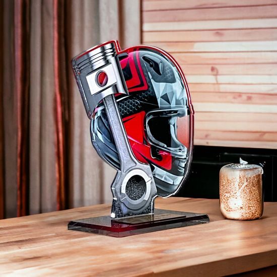 Cannes Printed Acrylic Moto Trophy