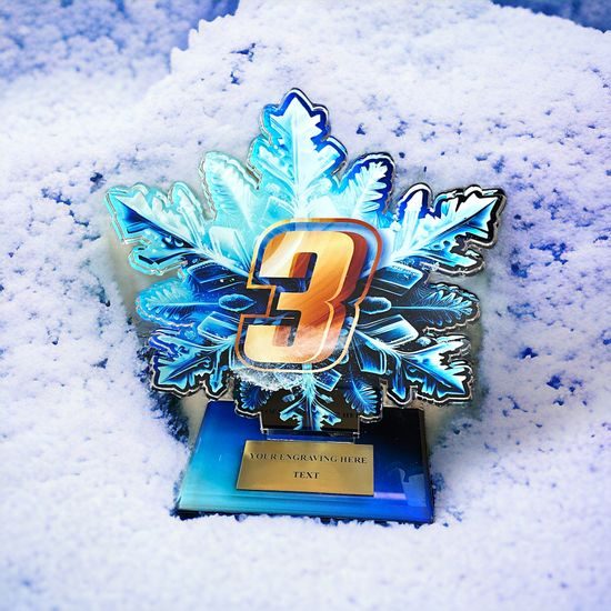 Cannes Printed Acrylic Snowflake 3 Trophy
