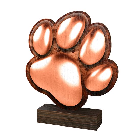 Sierra Classic Dog Paw Real Wood Trophy