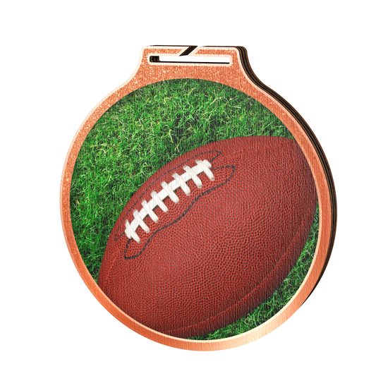 Habitat Gridiron Football Bronze Eco Friendly Wooden Medal