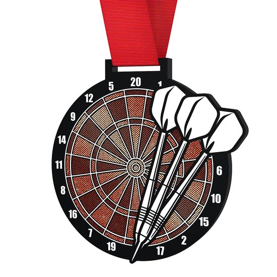 Giant Darts Black Acrylic Medal