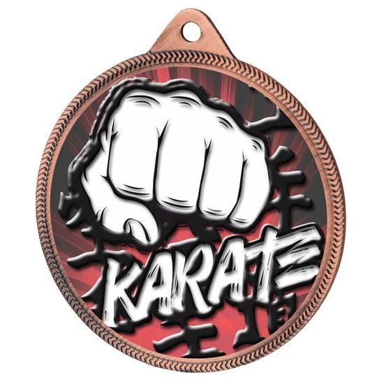 Karate Color Texture 3D Print Bronze Medal
