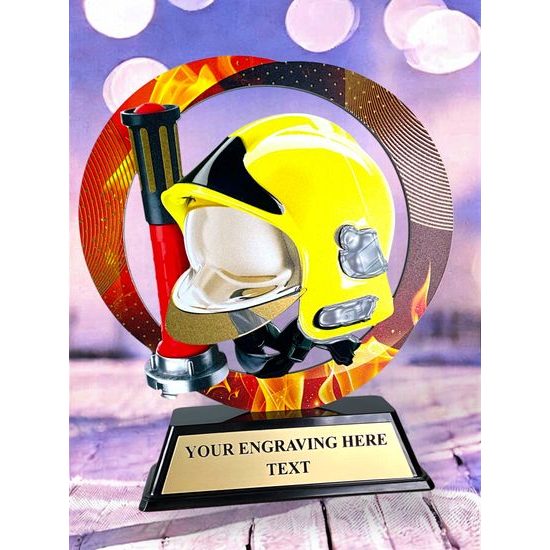 Onyx Stainless Steel Firefighters Trophy