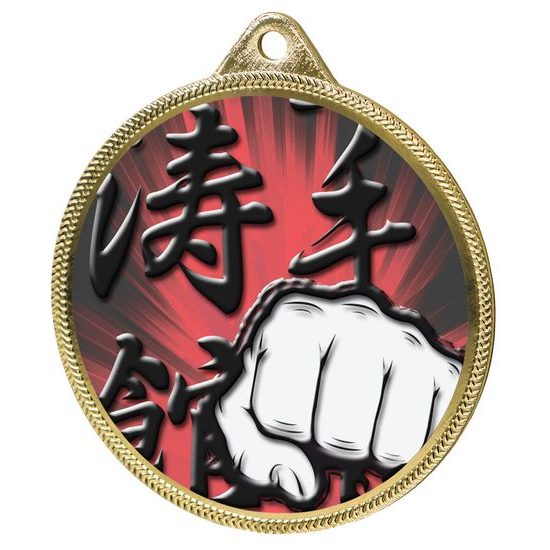 Martial Arts Fist Color Texture 3D Print Gold Medal